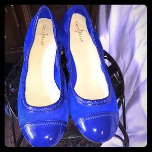 Cole Haan Elise Navy Suede Almond Toe Wedges Sz 8